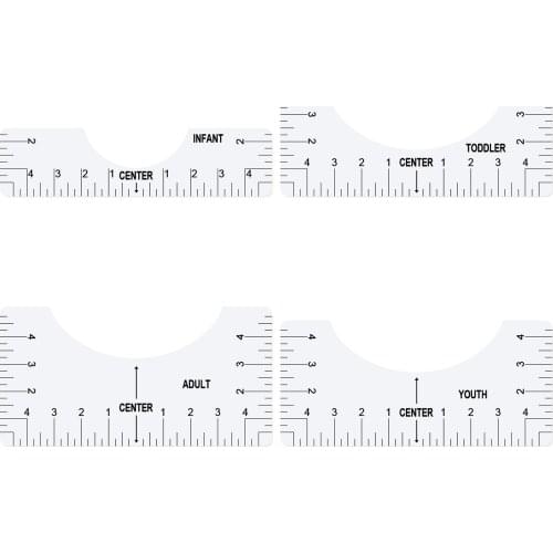 4PCS Alignment Ruler for T-Shirt Vinyl T-Shirt Ruler Guide Alignment Tool Center Designs HTV Standard Alignment Ruler SDF-SHIP