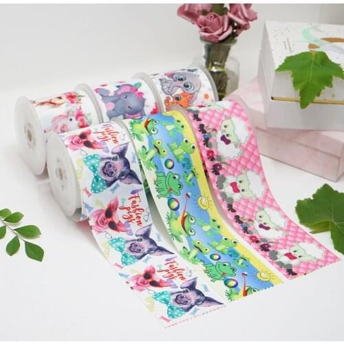 5 Yards Printed Grosgrain Ribbons For Hair Bows DIY Handmade Materials46467