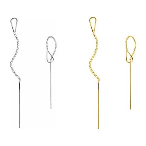 925 Sterling Silver Simple Threader Thread Long Line Earrings Jewelry A1638