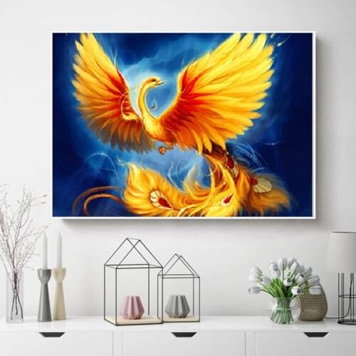 Full Square Round Drill 5D Diy Diamond Painting Phoenix Embroidery Cross Stitch Kits Wedding Decoration Wall StickerZP-1766