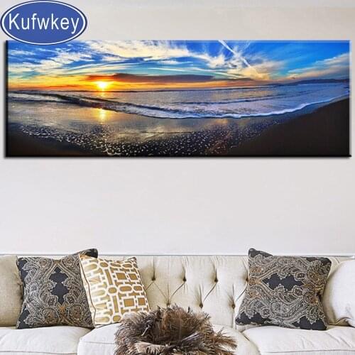 Full square / round diamond painting Natural Sunset Could Sea Beach Landscape diamond embroidery 5d diy cross stitch kits