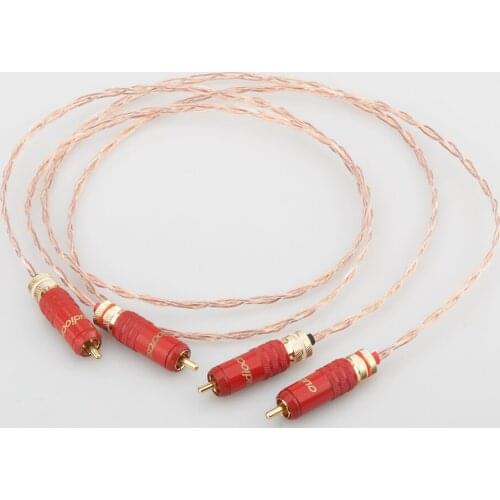 Audiocrast 3CU OCC RCA Analogue cable 2RCA to 2 RCA Male to Male Audio Cable Gold-Plated RCA Audio Cable for Home Theater DVD TV