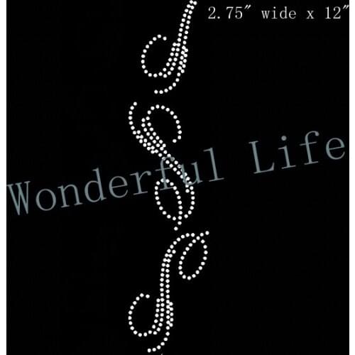 Free Shipping double swirl line strips cheer bow for bow rhinestone Iron On bling transfer