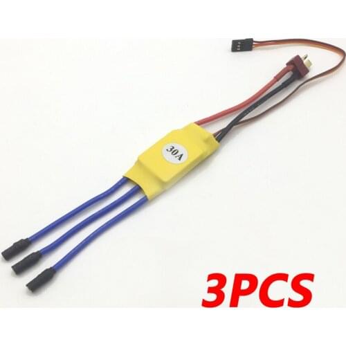 3PCS RC Drone Brushless ESC 30A XXD30A Brushless Motor Electronic Speed Controller with 3.5 Banana Female Head T Plug Male Head