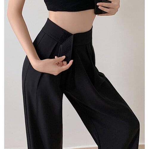 Black Wide-Legged Suit Pants Female Femme High Waist Plus Large Size Boyfriend Women Trouser Oversize calça feminina Pantalon