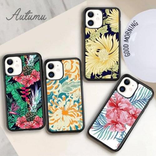 Tropical Plants Palm Phone Case for iPhone 11 12 Pro Max mini X XR XS SE 2020 5 6S 7 8 Plus Samsung Galaxy S8 S9 S10 Cover shell