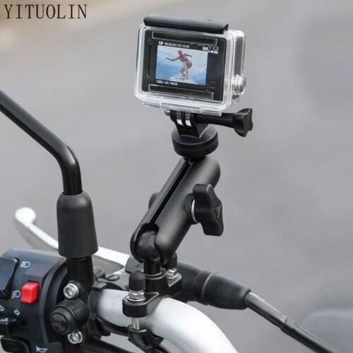 For F800R CRF 230 Z1000 Action Cameras Accessory Motorcycle Bike Camera Holder Handlebar Mirror 1/4 Metal Stand Mount Bracket