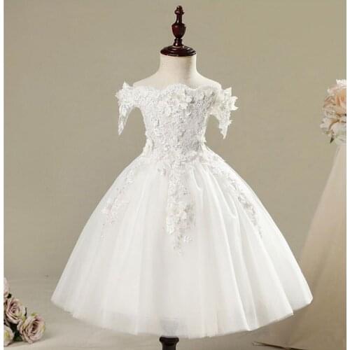 Baby Kids Flower Princess Baptism Party Tutu Dress For Girls Infant Girls Christening Birthday Dress Toddler Carnival Vestidos