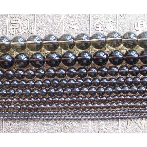 Smoky Quart Round beads 15inch per strand,4-18mm Wholesale For DIY Jewellery Free Shipping