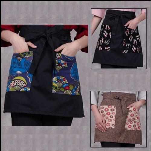 Japanese cuisine apron Man&Woman Restaurant Waiters Short Apron Print