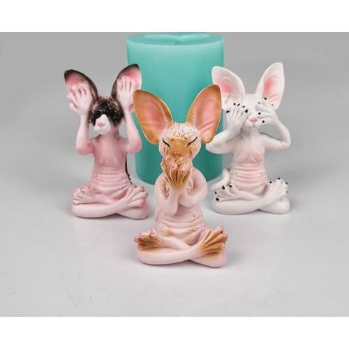 Sphynx Hairless Cat 3D Animal Form For Gypsum Plaster Mold Soap Candle Molds Silicone Aroma Mould DIY Handmade Crafts Mould