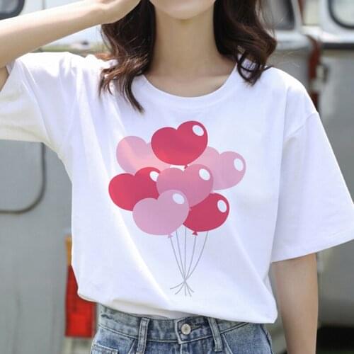 Women Harajuku Summer Short Sleeve Clothes Geometric Colorful Balloons Female Fashion T-shirt 90s Girls Cute Ulzzang Tshirt