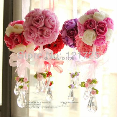 Artificial flower rose ball real interlobule decoration silk flower artificial flower 8.5cm diameter 17 colors