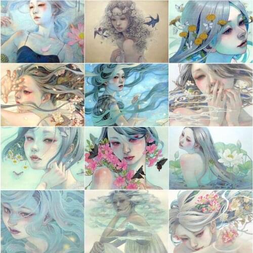 Mysterious Girls 5D Diy Diamond Painting Full Rhinestone Embroidery Mosaic Art Watercolor Pictures Home Decor Cross Stitch Kits