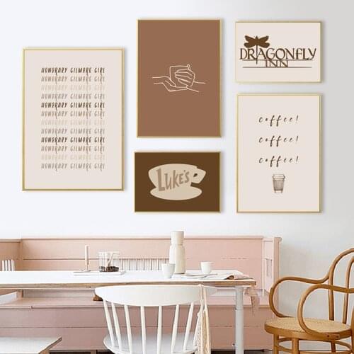 Gilmore Girls Inspired Minimal Wall Pictures Lukes Diner Stars Hollow Dragonfly Inn Canvas Art Prints Modern Living Room Decor