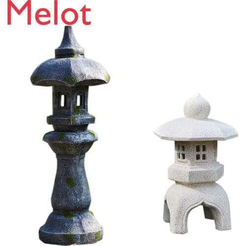 Chinese Courtyard Outdoor Landscape Garden Antique Stone Lamp Decoration Buddhist Decorative Lantern Miniatures Garden Decor