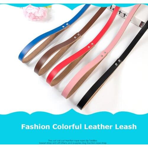 Leather Dog Leash Pet Dogs Leashes 5 Colors Solid Dog Training Leashes for Large Medium Small Dogs Lead Rope Puppy Dog Supplies
