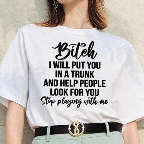 Summer European and American hip-hop casual womens T-shirt Ulzzang Streetwear Printed T-shirt Korean shirt Harajuku short-sleev