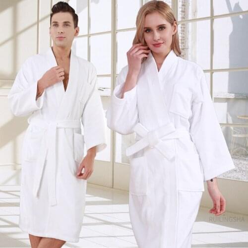 100% Cotton Terry Bathrobe Winter Long Thick Warm Robes For Women Plus Size Men Kimomo Towel Bath Robe Bride Robe Home Sleepwear
