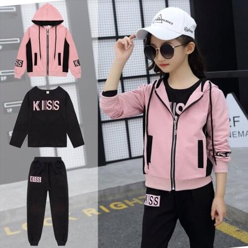 Clothing Set Girls Clothes Jacket letter Zipper Kids Hoodies Pants Kids Tracksuit For Girls Clothing Sets Sport Suit 21 Spring