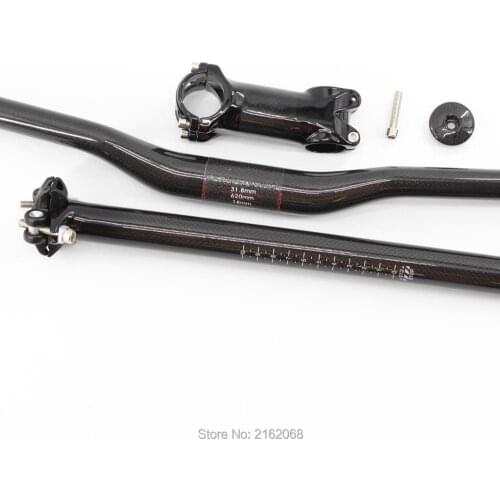 Newest Mountain bike 3K full carbon swallow shaped bicycle handlebar+seatpost+stem+headsets cover MTB bike parts sets Free ship