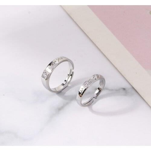 2021 New Promise Couple Matching Friendship Cute Trendy Dainty Rings Set Teen Girl Boy Her Him Jewelry Birthday Gift Ring