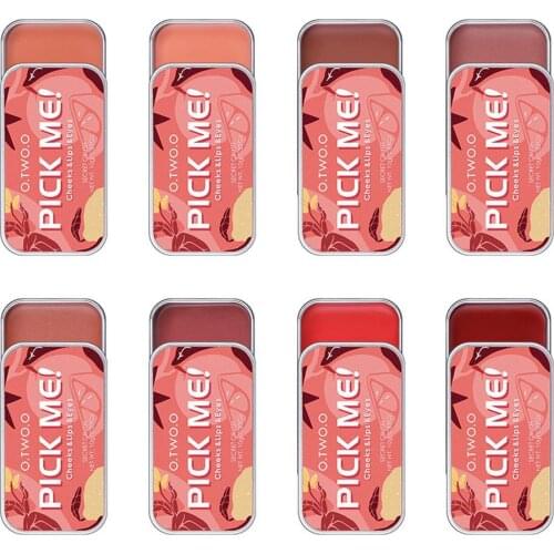 New Lipstick Eye Shadow Blush 3-in-1 Repairing Palette Monochrome Red Rouge Cream Naturally Blusher Beauty Face Cosmetics