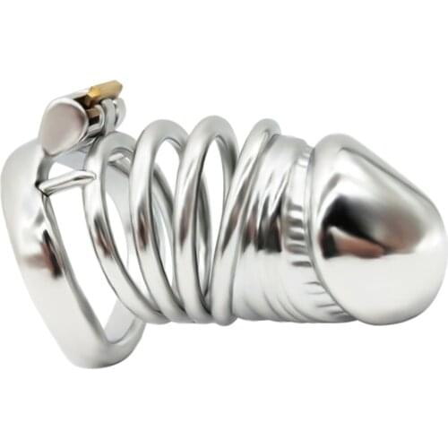 FAAK Male Penis Chastity Devices Stainless Steel Cock Cage Lockable Sex Toys for Men Penis Cock Lock Ring Adult Belt Sex Toy