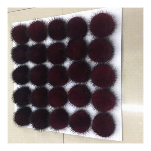 25pcs/lot 5cm Natural Real Mink Fur Ball Pom Poms Fluffy Fur Pompom DIY Women Kids Winter Hat Skullies Beanies Knitted Cap R21