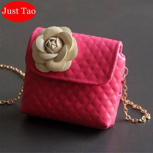 Just Tao! Kids lovely flower shoulder bags Baby girls little messenger bag Toddlers Coin purse Child Small Bags JT075
