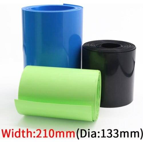 Width 210mm PVC Heat Shrink Tube Dia 133mm Lithium Battery Insulated Film Wrap Protection Case Pack Wire Cable Sleeve Colorful