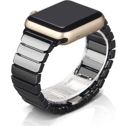 Ceramic Strap for Apple Watch Band 44mm 42mm 38mm 40mm Accessories Stainless steel buckle belt bracelet iWatch 6 se 5 4 3