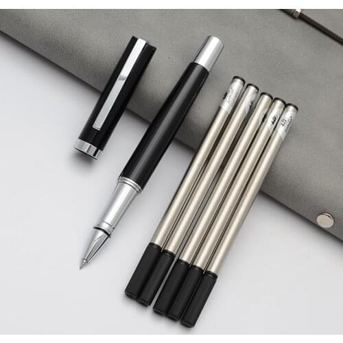 1PC New Classic Fashion Gel Pen Blue Black Ink Roller Pens Business Office Stationery Ballpoint Pen 0.5mm Refill Drop Transport