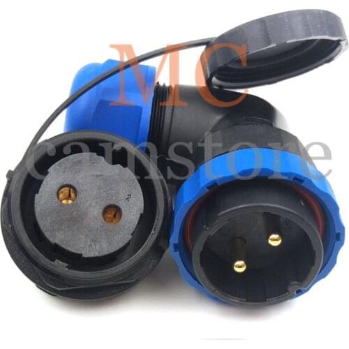 SD28 2PIN WATERPROOF CONNECTOR, RIGHT ANGLE 90 DEGREE 2WIRE SOLDER PLUG AND SOCKET, AVIATION MALE AND FEMALE POWER CONNECTORS