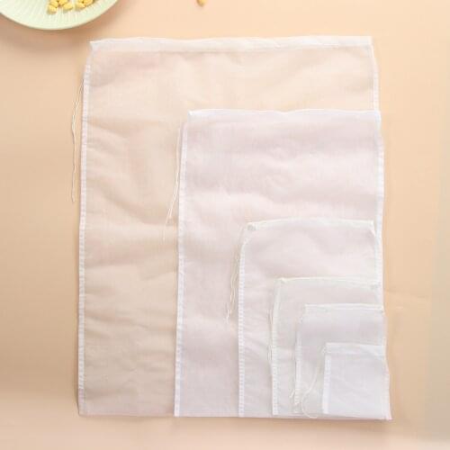 160/200 mesh Reusable Fine Mesh Wine Strainer Nut Milk Bag Food Special Coffee Filter Cheese cloth Nylon Cooking Strainers