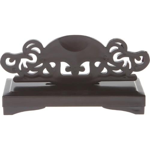 Vintage Art Chinese Style Folding Fan Stand Display Base Holder Home Office Table Decor