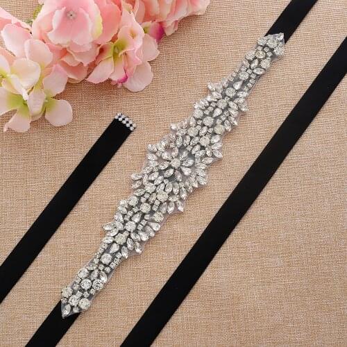 SESTHFAR Rhinestones Bridal Belt Silver Crystal Wedding Belt Handmade Pearls Bridal Dress Sash For Wedding Belts