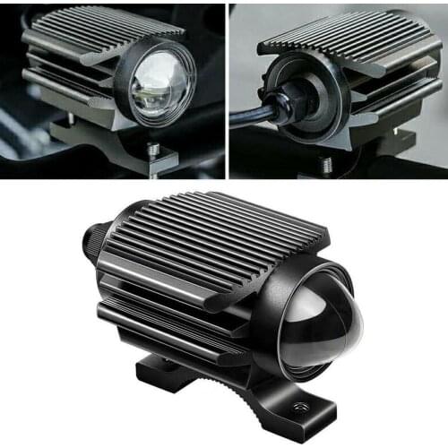 Super Bright Model Motorcycle LED Headlight W/ Auxiliary Foglight Driving Car ATV Spotlight Lens Projector Mini