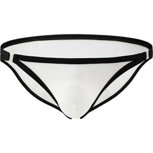 Sexy Men Underwear Ultra-thin Ice Silk Brief Shorts Man Low Waist U Convex Pouch Underpants Cueca calzoncillo Large Size L-3XL