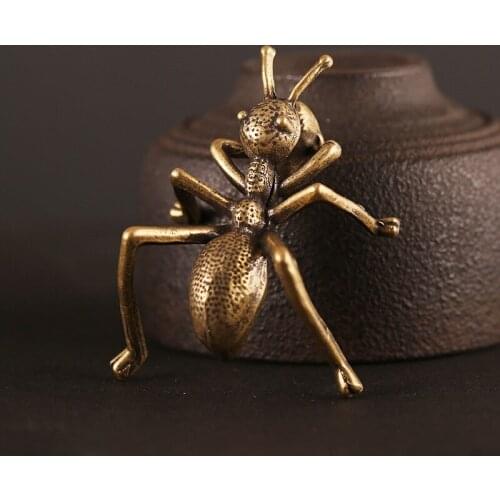 Solid Brass Ant Sculpture Animal Figurine Statue Ornaments Home Display Decor