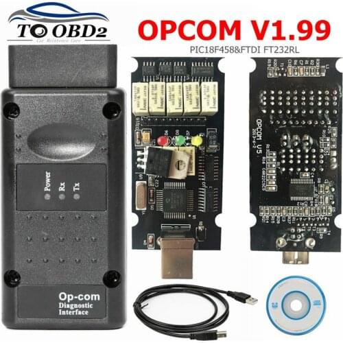 V1.99 OPCOM 2019 for opel OP COM interface with PIC18F458 FTDI FT232RL OP-COM opel Diagnostic scanner professional Opcom 1.99