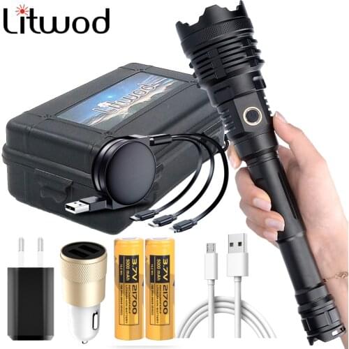 XHP110.2 16-core The Most Brightest Led Flashlight Power Bank 10000mah Torch Usb Rechargeable 21700 Battery Zoomable Lantern 50W