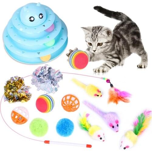 Fun Pet Plush Nibble Toy New Toy Set Cat Channel Funny Cat Stick Cat Bell Mouse Plush Nibble Toy Pet Supplies Value Combination