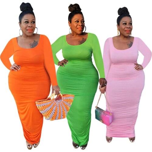 Plus Size Dresses for Women Wholesale Elegant Casual Fashion Solid Bodycon Draped Short Sleeve New Style Wholesale Dropshipping