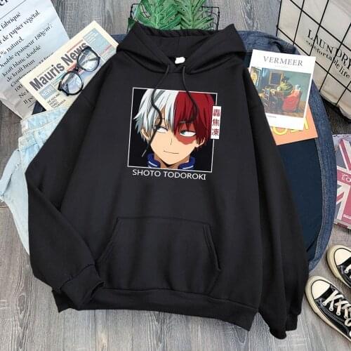 Female Hoodies Anime My Hero Academia Shoto Todoroki Printing Womens Sweatshirts Japan Style Casual Streetwear Hoodie Clothes