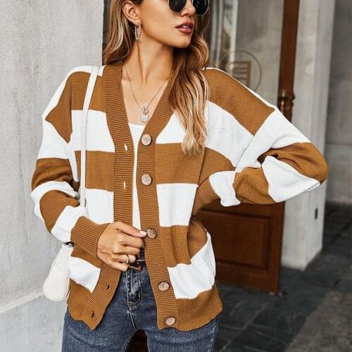 Knitted Cardigan Women Sweaters Knitted Sweater Top Vintage Coat Sweater Winter Knit Sweater Patchwork Female Tops