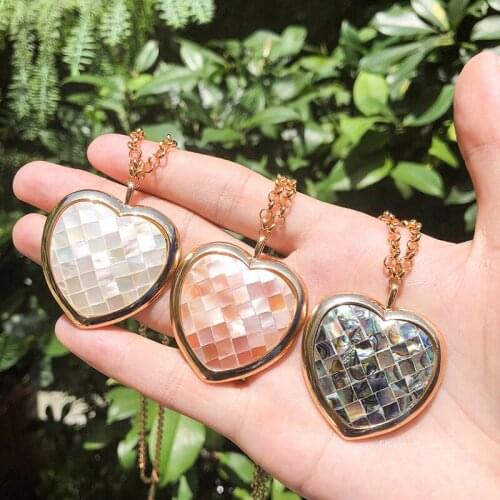 New Hot 3 Colors Heart Seashell Pendant Necklace Fashion Necklaces For women jewelry statement collares de moda 2019