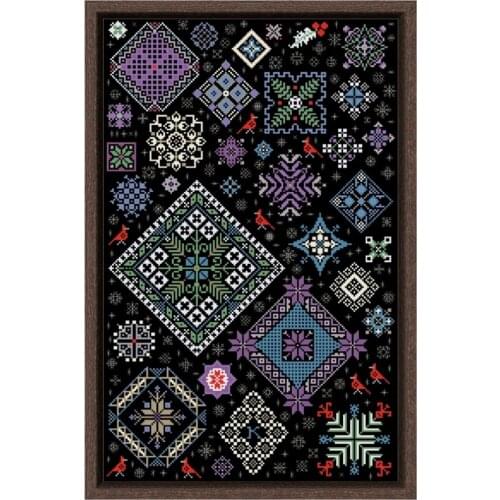 Winter story cross stitch kit simple pattern 18ct 14ct 11ct black fabric cotton thread embroidery DIY handmade wall big picture
