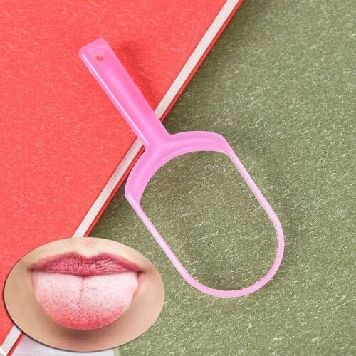 1 PC Oral Hygiene Tongue Cleaning Coated Tool Plastic Tongue Dental Care Scraper Brush Random Color