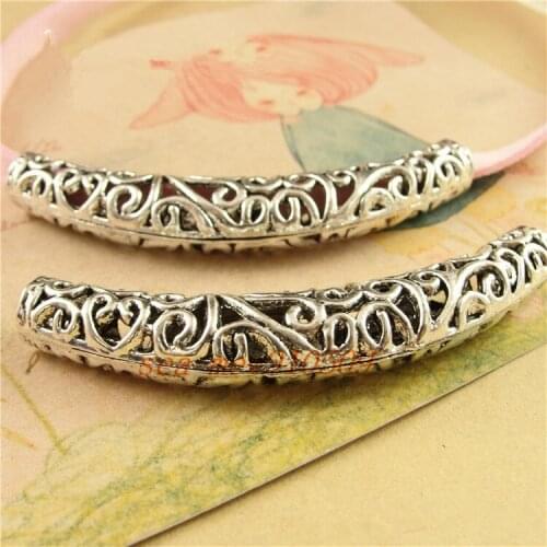 10 pieces/lot) 16*66MM silver Color vintage style alloy 6MM hole bend bead connector jewelry findings hm587